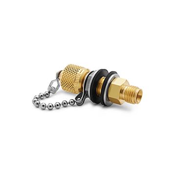 Ralston Instruments QTFT-HTBB-2T 1/4" Tube Fitting x Male Quick- test Bulkhead Union with Cap & Chain