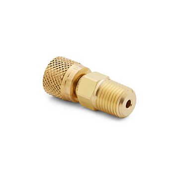 Ralston Instruments QTHA-2MBA 1/4" Male NPT x Female Quick-test no Check-valve, Brass Adapter