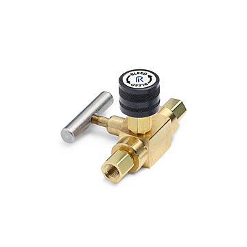 Ralston Instruments QTHA-BLB0-1F-1F Block & Bleed Valve-1/8" NPTF Inlet x 1/8" NPTF Outlet, Brass