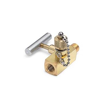 Ralston Instruments QTVF-000B Shut-off valve - 1/4" MNPT x 1/4" FNPT with male QT test port, brass
