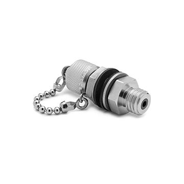 Ralston Instruments XTFT-HHSB Male Quick-test XT x Male Quick test XT Bulkhead, Cap & Chain Stainless Steel Adapter