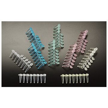 Simport 0.2mL Strips of 8 with Individually Attached Flat Caps, Natural, pack/125