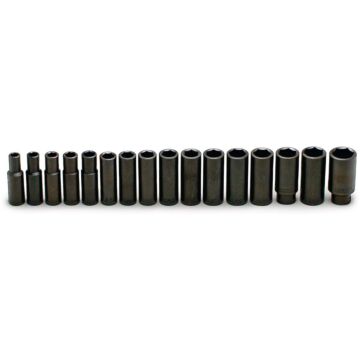 Wright Tool Company 467 1/2"Dr. 6Pt. Deep Impact Socket Set 10mm-27mm