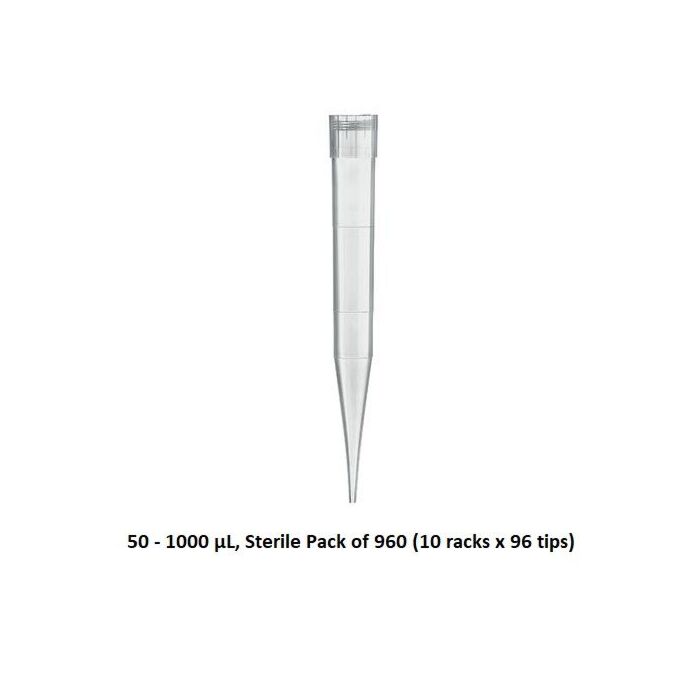 BRANDTECH Sterile tips 50-1000uL, graduated, TipBox, 960/pack