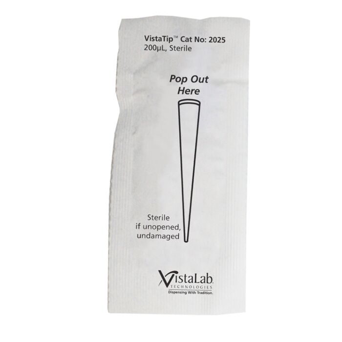 VistaLab Ovation & MLA Tip, 200 uL, Sterile, Individual Wrap, pk/200