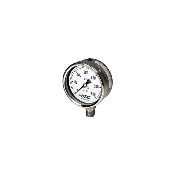 Ametek - US Gauge 656-256003 2.5"Pressure Gauge,30"/0-60PSI 1/4"NPT,Lower,Stem Mount