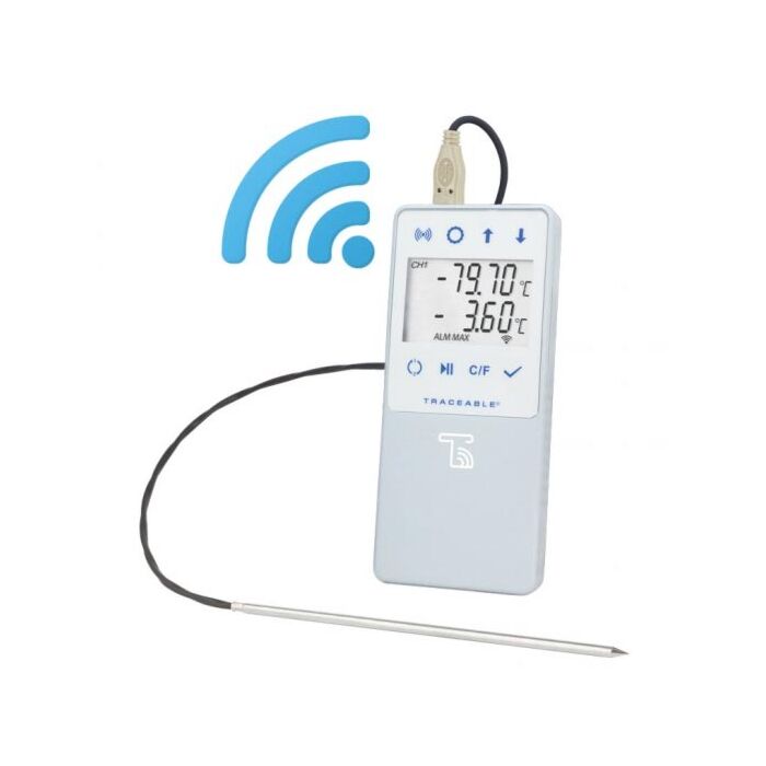 Control Company 6510 Wi-Fi Datalogging Rh/Temperature Meter with Remote Notification and 1 platinum probe