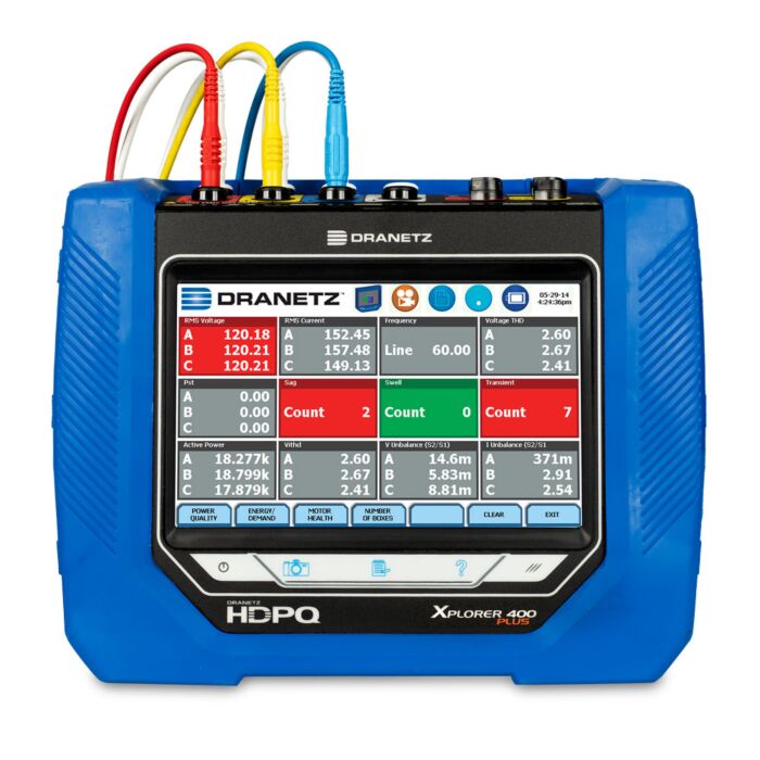 Dranetz HDPQ XPLORER-400-PLUS for Rent, Power Quality Analyzer, 400Hz with Flex Probes