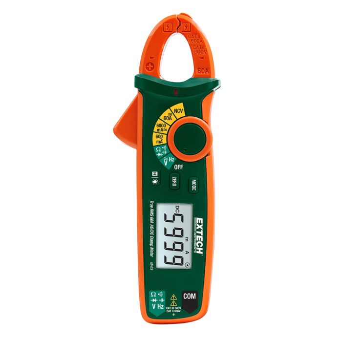 Extech MA63 True RMS 60A AC/DC Clamp Meter with Non-Contact Voltage