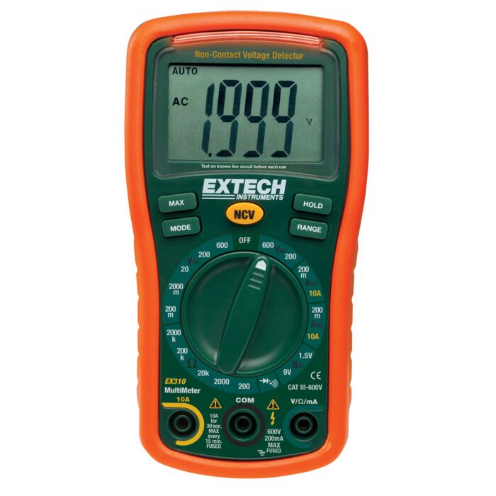 Extech EX310 9-Function Mini MultiMeter + Non-Contact Voltage Detector