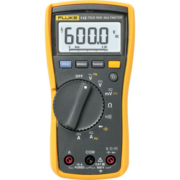 Fluke 115 Handheld True-RMS Multimeter: Measures Up To 10A 