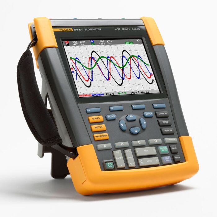 Fluke 190-204/S Used for Sale ScopeMeter, 200MHz, 4-Channel 