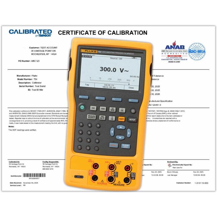 Calibration Service for Your Fluke 754 Documenting Process Calibrator