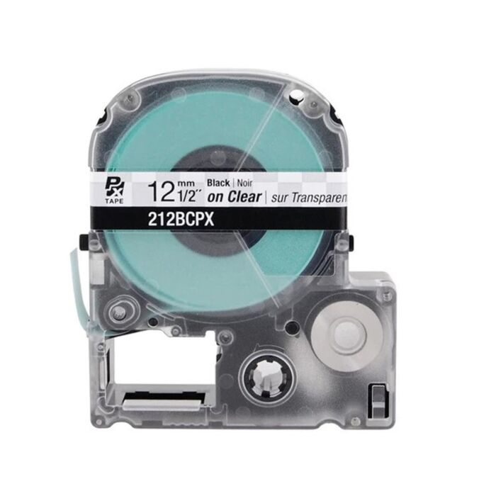 K-Sun 212BCPX 1/2"x 30' LabelWorks PX Industrial Tape,Black on Clear