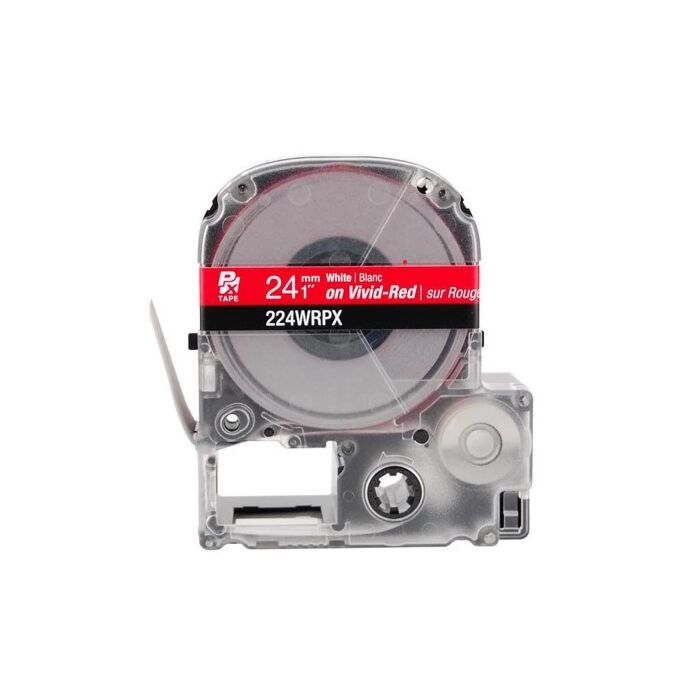 K-Sun 224WRPX 1"x 30'LabelWorks PX IndustrialTape,White on Red