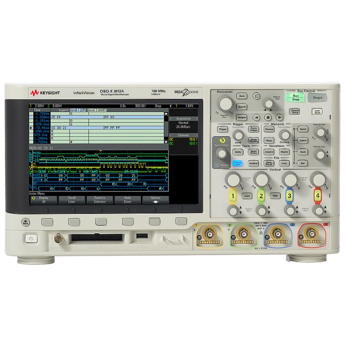 Keysight DSOX3012T Oscilloscope, 2-Channel, 100MHz, 8.5" Capacitive Touch Screen
