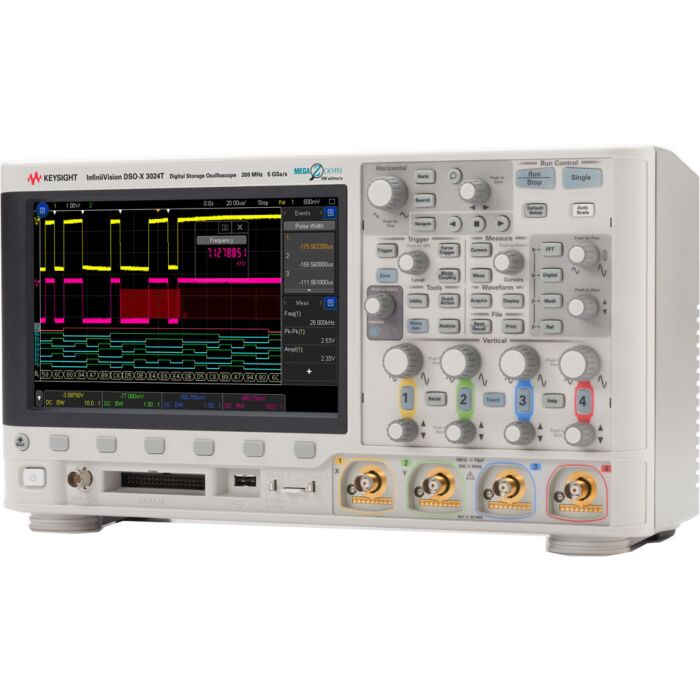 Keysight DSOX3024T Oscilloscope, 4-Channel, 200MHz, 8.5" Capacitive Touch Screen