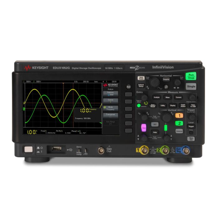 Keysight EDUX1052G InfiniiVision1000X Oscilloscope with WaveGen, 50MHz, 2 Channel, 1GSa/s