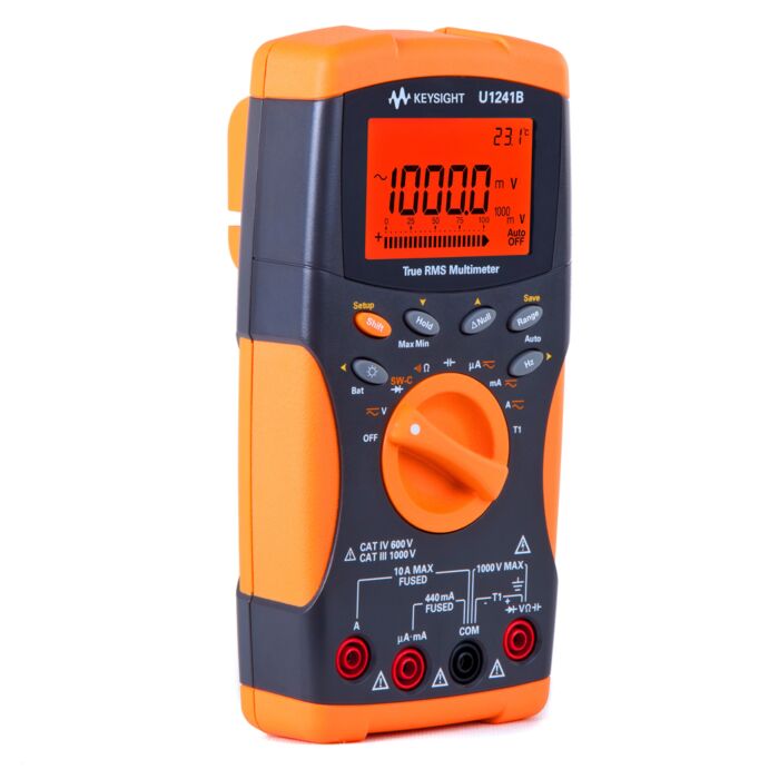 Keysight U1241B Handheld Digital Multimeter, 4.5 Digit, Orange