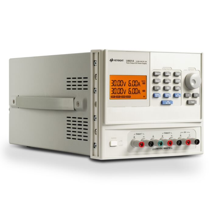 Keysight U8031A Triple-Output DC Power Supply, 30V/6A (2x)/5V/3A; 375W