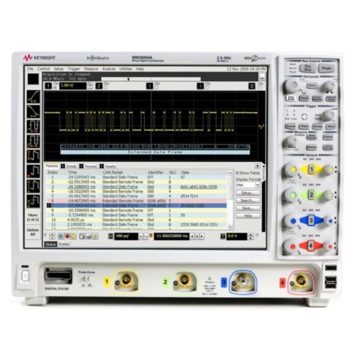 Keysight / Agilent MSO9254A for Rent, Mixed Signal Oscilloscope, 2.5GHz, 4+16 Channels, 10 GS/s