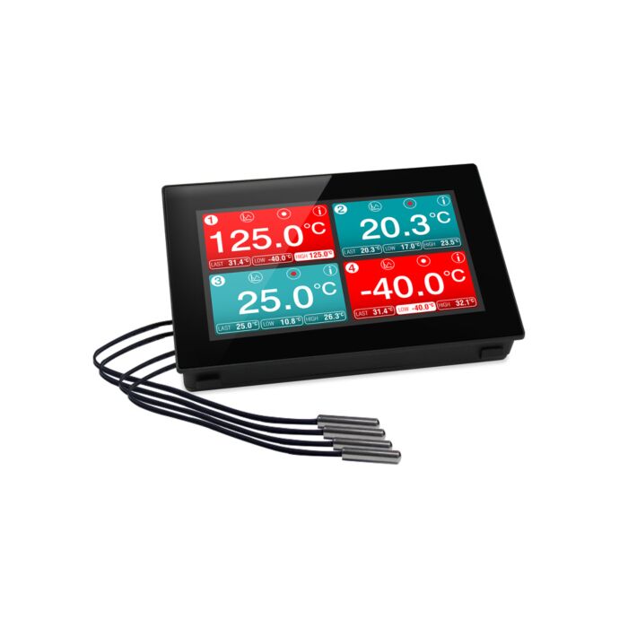Lascar EL-SGD43-ATP Four-Ch Temperature Data Logger w/ 4.3" Capacitive Touch Disp