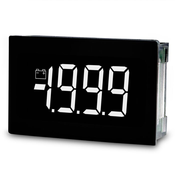 Lascar SP 400-EB-W Splash-Proof LCD Voltmeter w/ White Digits w/Black Background