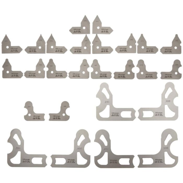 Mitutoyo 186-906 Radius Gages, 26 Leaves