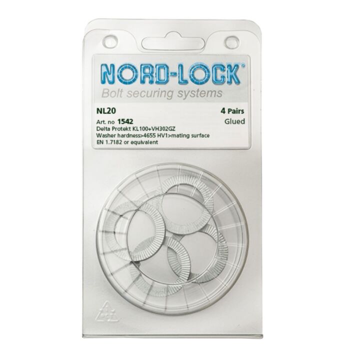 NORD-LOCK NL20 Wedge Locking Washers, M20, ID 0.84