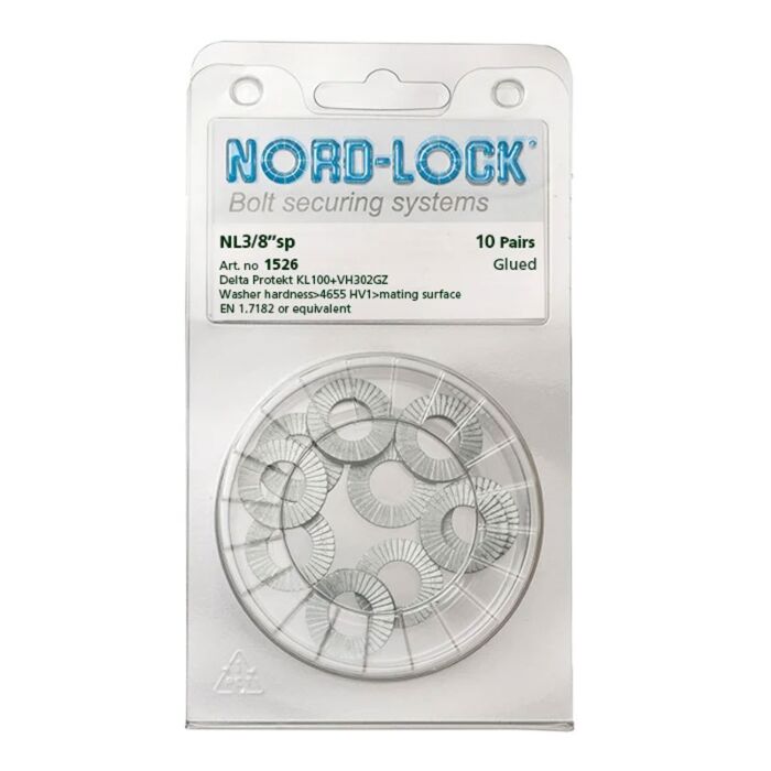 NORD-LOCK NL3/8"SP Wedge Locking Washers, 3/8",Zin ID 0.41