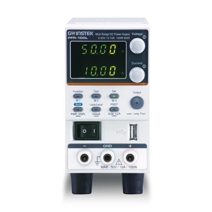 GW Instek PFR-100L Multi-Range DC Power Supply (0~50V/0~10A/100W) Fanless