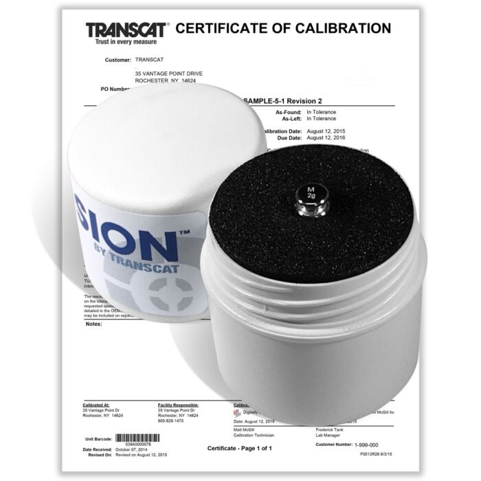 PROCISION 11124202 2g Weight, 304 Stainless Steel, OIML M1 Accuracy with Calibration Certificate +/- 1.2 mg