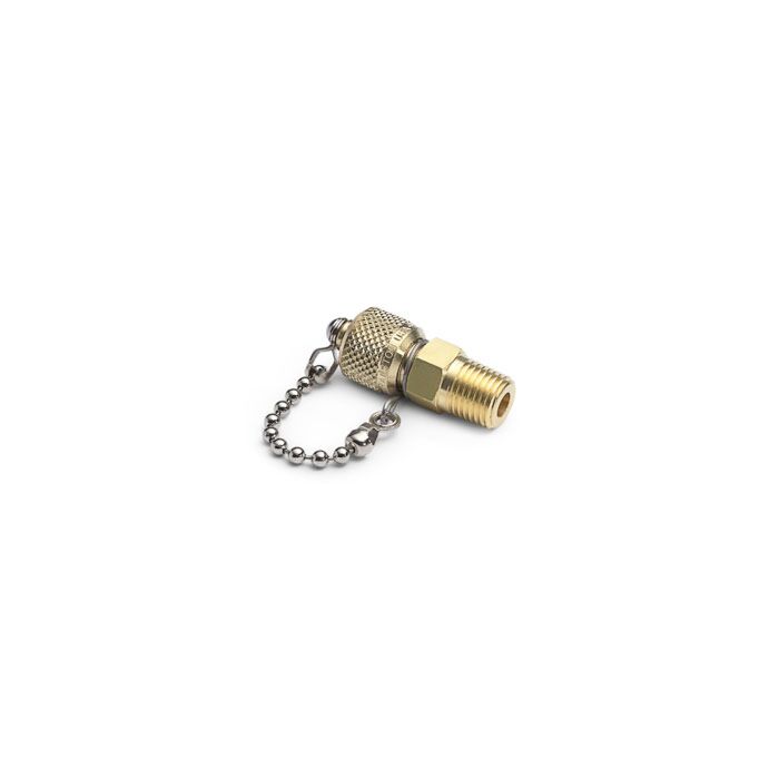 Ralston Instruments QTFT-1MB0 1/8" Male NPT x Male Quick-test valve, cap/chain, Brass Adapter
