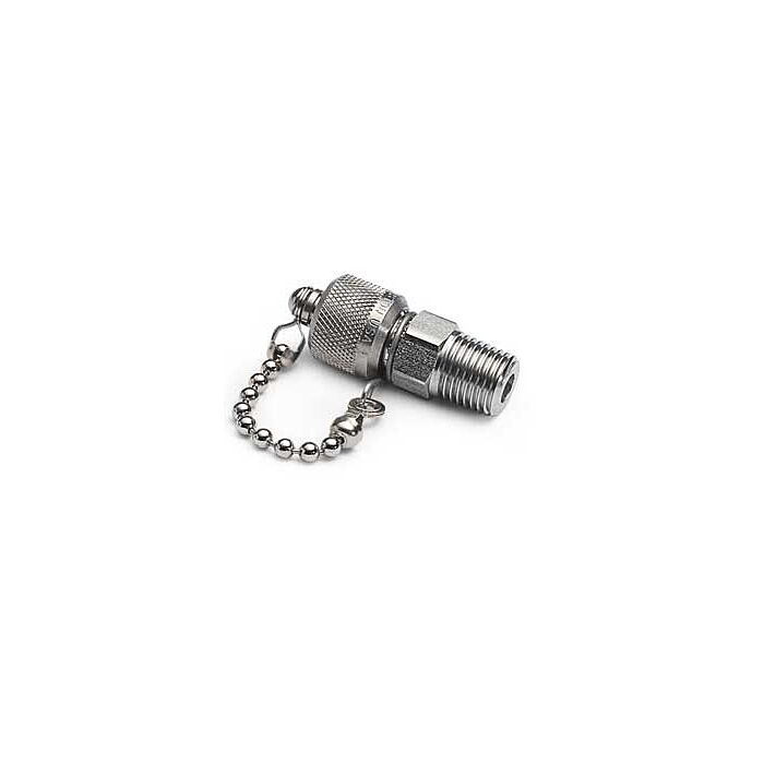 Ralston Instruments QTFT-4MS0 1/2" Male NPT x Male QT, no check valve with Cap & Chain Adapter