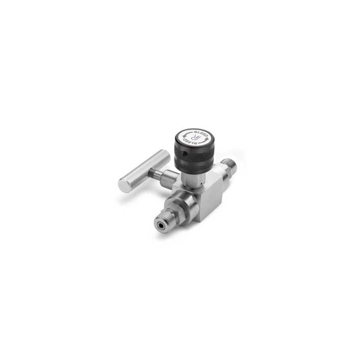 Ralston Instruments QTHA-BLS0-HH Block & bleed valve, male QT inlet x male QT outlet, Stainless Steel Adapter