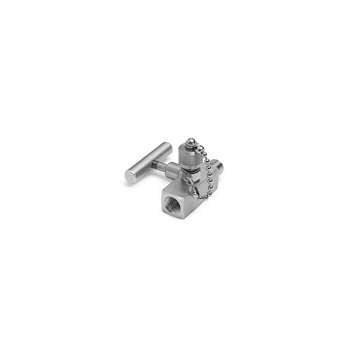 Ralston Instruments QTVF-000S Shut-off Valve, 1/4" MNPT x 1/4" FNPT with Male QT Test Port, Stainless Steel