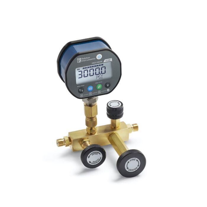 Ralston Instruments QTCM-KIT1-GR QTCM Calibration manifold, 3000 psi LC20 Gauge, hoses and Adapters