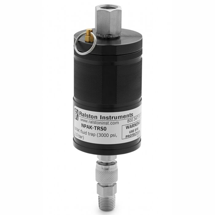 Ralston Instruments NPAK Liquid Trap with (2) Quick-test Ports, (1) 1/4" NPTM, (1) 1/4" NPTF