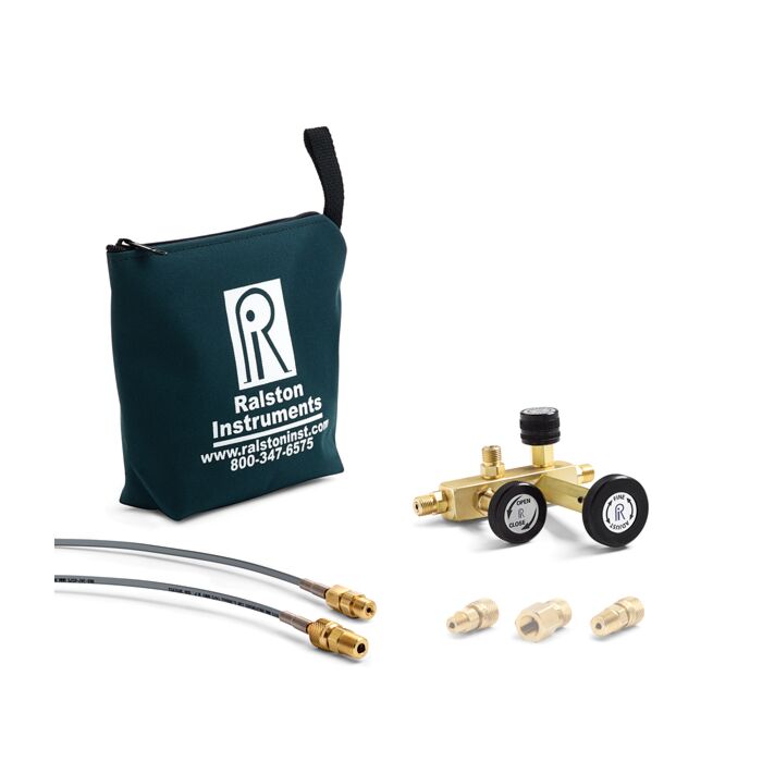 Ralston Instruments QTCM-2MBA-20-2 QTCM Manifold, 1/4" MNPT Gauge Adapter, 20', 2' Hoses, NylonBag
