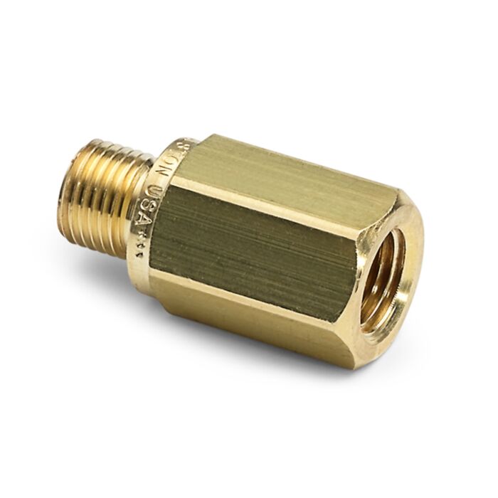 Ralston Instruments QTHA 3/8" NPTF x Quick-test Male, No Check-valve, Brass Connector Adapter