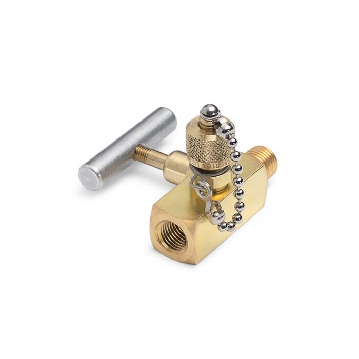 Ralston Instruments QTVF-000B Shut-off Valve-1/4" MNPT x 1/4" FNPT with Male QT Test Port, Brass