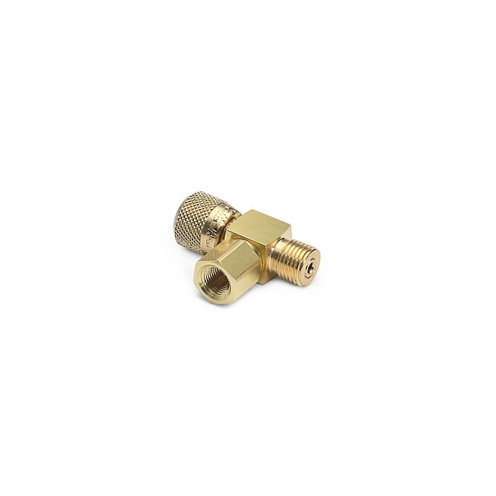 Ralston Instruments QTHA-HFCB-1F Tee-male QT run x female QT run x 1/8" female NPT branch, Brass