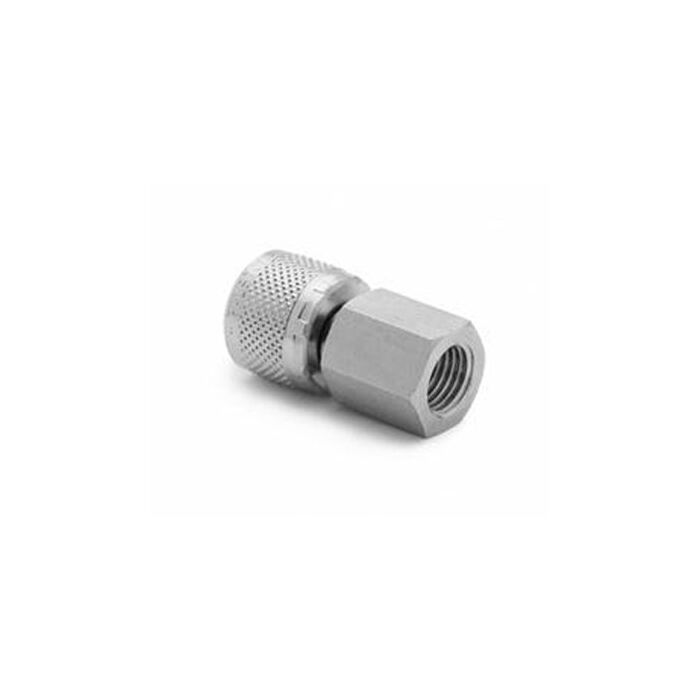 Ralston Instruments QTHA-2FSA-MP 1/4" Female Medium Pressure (CPF 7/16-20) x Female QT Adapter, Stainless Steel