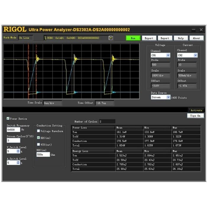 RIGOL UPA-DS Power Analysis Software for DS2 MSO2,DS4,& MSO4 Oscilloscopes