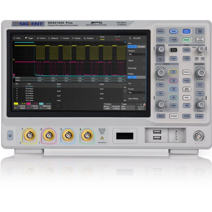 Siglent  SDS2104X PLUS 100 MHz, 4 Ch, 2GSa/s Digital Oscilloscope
