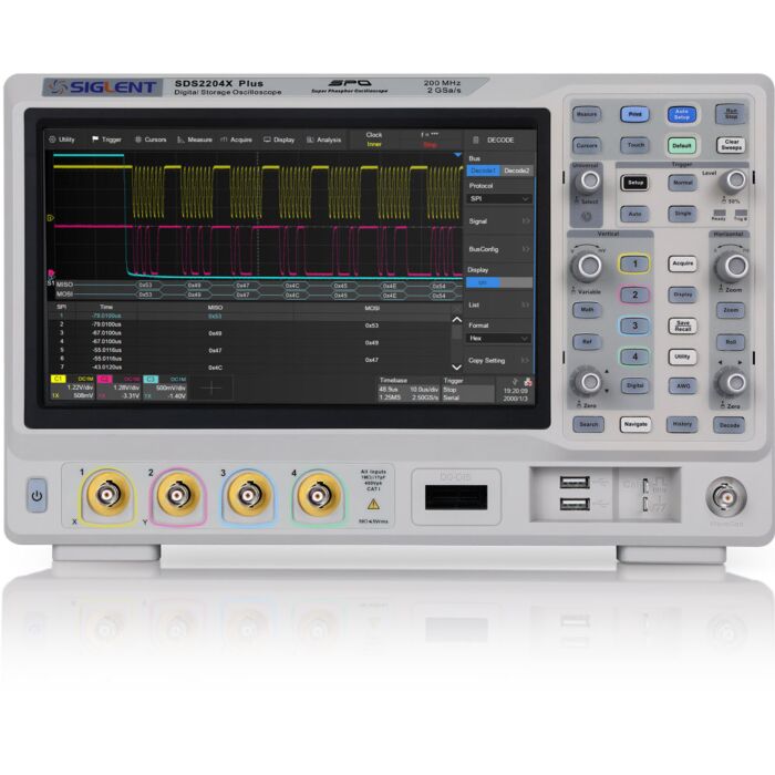Siglent  SDS2204X PLUS 200 MHz, 4 Ch, 2GSa/s Digital Oscilloscope