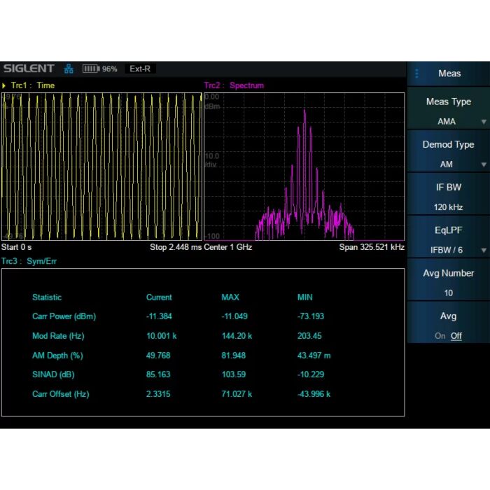 Siglent SHA850-AMA Analog Modulation Analysis 