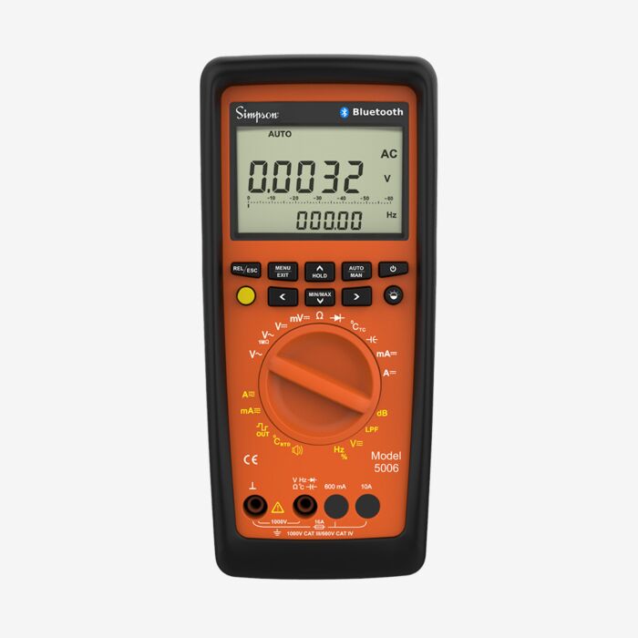 Simpson Electric 5005BT Digital Multimeter, 1000V, w/ Backlit Display & Bluetooth