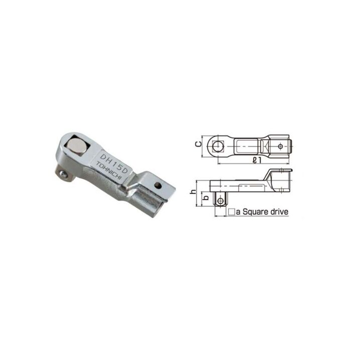Tohnichi DH32D Fixed Sq Drive Head, 32D, 1" Sq Drive