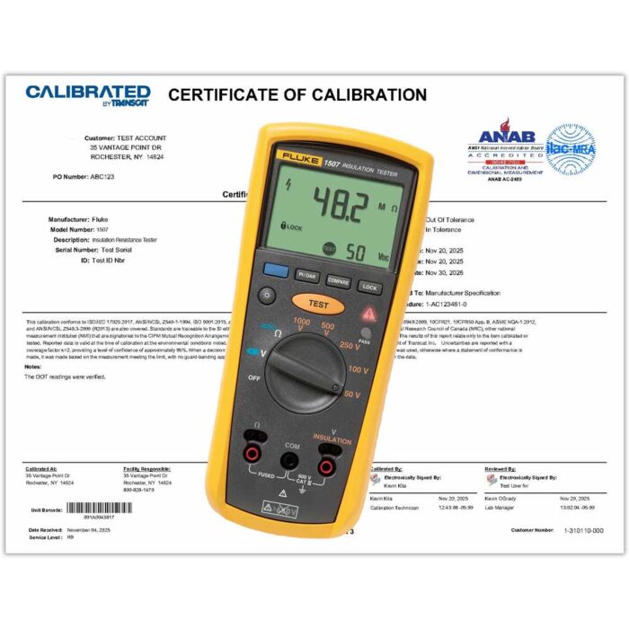 Calibration Service for Your Fluke 1507 Insulation Resistance Tester